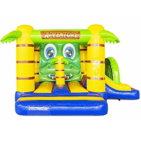 Springkussen Krokodil met glijbaan Springkussen Krokodil met glijbaan